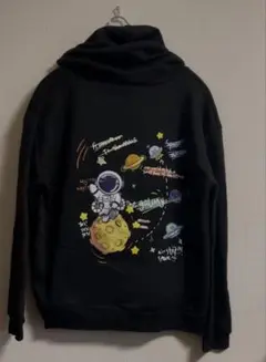 宇宙グラフィック ブラックパーカー