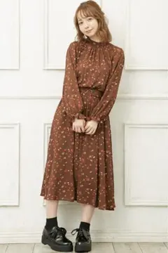 INGNI 花柄ハイネックワンピース