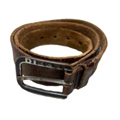 DIESEL ディーゼル レザーベルト ロゴ ブラウン