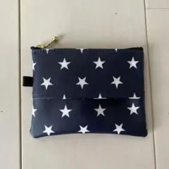 ポケットティッシュポーチ ラミネート 星柄 紺色 男の子 ハンドメイド