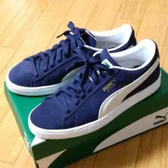 【ワケあり】プーマ スニーカー スエード ネイビー ホワイト 23.5