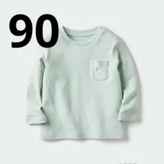 UNIQLO ユニクロ 長袖Tシャツ ロンT 犬 ポケット 90