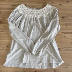 Samansa Mos2 グレー 長袖Tシャツ Fサイズ