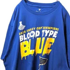 ファナティクスNHLセントルイスブルース デカロゴ Tシャツブルー青XL古着