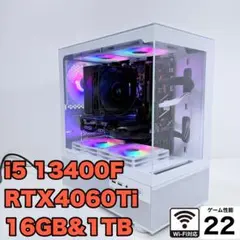 自作ゲーミングPC i5 13400F RTX4060Ti 新品ピラーレスケース