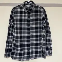 チェック柄　フランネルシャツ　ネルシャツ　黒白