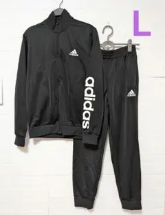 adidas メンズ Ｌ ジャージ 上下セット セットアップ ブラック