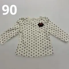 水玉模様の長袖シャツ　ミニー