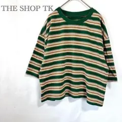 【ザ ショップ ティーケー】 ボーダーTシャツ L ゆったり コットン100%のサムネイル