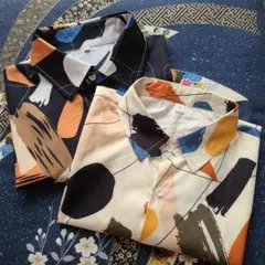 ～柄シャツ 半袖 2枚セット ～