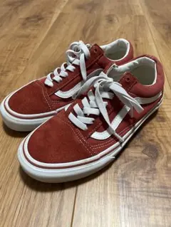 赤 スエード ローカット スニーカー　vans