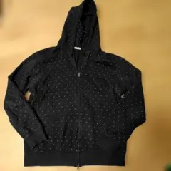 専用　　GU ジーユー　長袖パーカー XLサイズ 水玉　ブラック