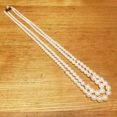 フェイクパール ロングネックレス(ゴールドパーツ)