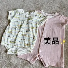 美品 SNOOPY 半袖 ロンパース ピンク 70cm