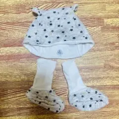 【プチバトー】未使用　星柄クマ耳帽子と靴下セット　3ヶ月