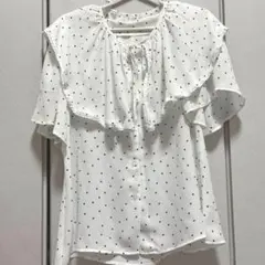 MAJESTIC LEGON 2wayビッグ襟ブラウス 付け襟 ドット柄