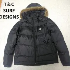 T &C SURF DESIGNS ファー付きダウンジャケット ブラック y2k
