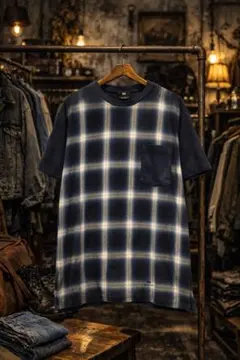 HARE チェック切替デザインTシャツ 日本製 希少モデル 入手困難のサムネイル