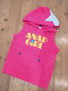 ANAP GIRL フード付きノースリーブパーカー S