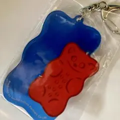新品未使用 ハリボー アクリルキーホルダー クリアブルー グミ熊 一番くじ 青赤