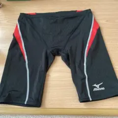 Mizuno 競泳水着 黒/赤 ダイヤモンドパターン