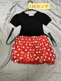 水玉模様のチュニックドレス 130 ミニー風