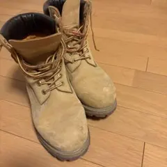 ベージュスエードワークブーツ 防水加工