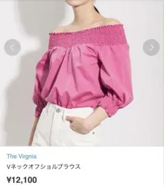 【新品】ザ ヴァージニア　Vネックオフショルブラウス　Ｆ　光沢有りのサムネイル