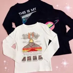 ☆GAP KIDS☆カッコいい系プリント長袖Tシャツ3枚セット☆Mサイズ