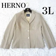 美品✨【HERNO】3L ウールジャケット　シェルボタン　イタリア製　裏地総柄のサムネイル