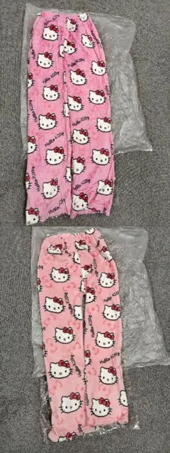 キティちゃん フリース パジャマ コーラルピンク Lサイズ 2点