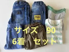 【サイズ90★6着セット】男の子 デニムパンツ/Tシャツ/ムージョンジョン