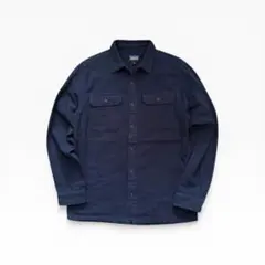 人気色！パタゴニア フィヨルド フランネルシャツ 無地 ネイビー S 美品