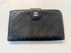 Chanel ブラック キルティング 長財布　ヴィンテージ