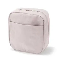 無印良品 リンクルナイロン 大きく開くスクエアポーチ ピンク