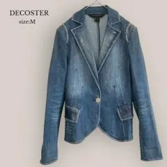DECOSTER デニムジャケット　テーラードジャケット　ストレッチ　羊革　M
