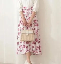 PROPORTION BODY DRESSING 花柄フレアスカート　ピンクのサムネイル