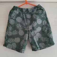 UNIQLO ユニクロ　ハーフパンツ　グリーン パイナップル柄　レインスプーナー