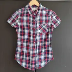 トミーガール TOMMYGIRL シャツ 半袖 ネルシャツ チェック S 綿