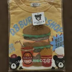 新品タグ付き ミキハウスDOUBLE_B 半袖Tシャツ80 ハンバーガーオレンジ