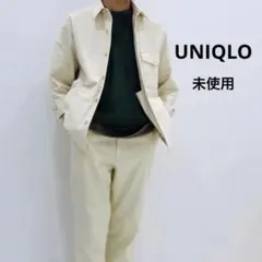 未使用！ユニクロ　オーバーシャツジャケット　オフホワイト　M 春ジャケット男女