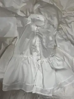 olive des oliveフレアデザイン ホワイト長袖シャツ