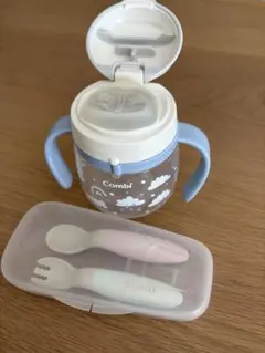Combi ベビー用カップとPigeon スプーン・フォークセット