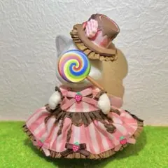 171ミニチュアドール服お母さんいちごチョコレートワンピ