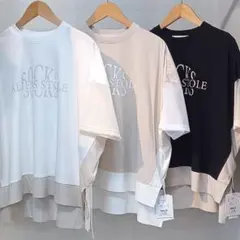 新品タグ付 QTUME ロゴ Tシャツ ホワイト フリーサイズ Mal.のサムネイル