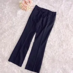 レディース ストライプスーツパンツ 9号 ネイビー OL 通勤