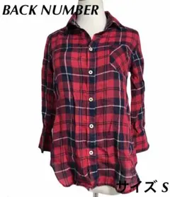 Y349 バックナンバー シャツ 七分袖 チェック 赤