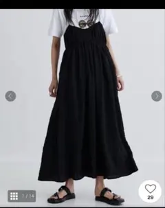 美品☆yuw 裾フリルリネンフリルオールインワン ローリーズファーム 
