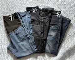 【美品】無印良品　マタニティデニムパンツ 3点セット　Lサイズ