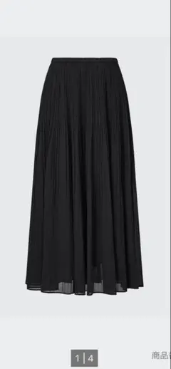 UNIQLO :Cシフォンプリーツスカート Sサイズブラック